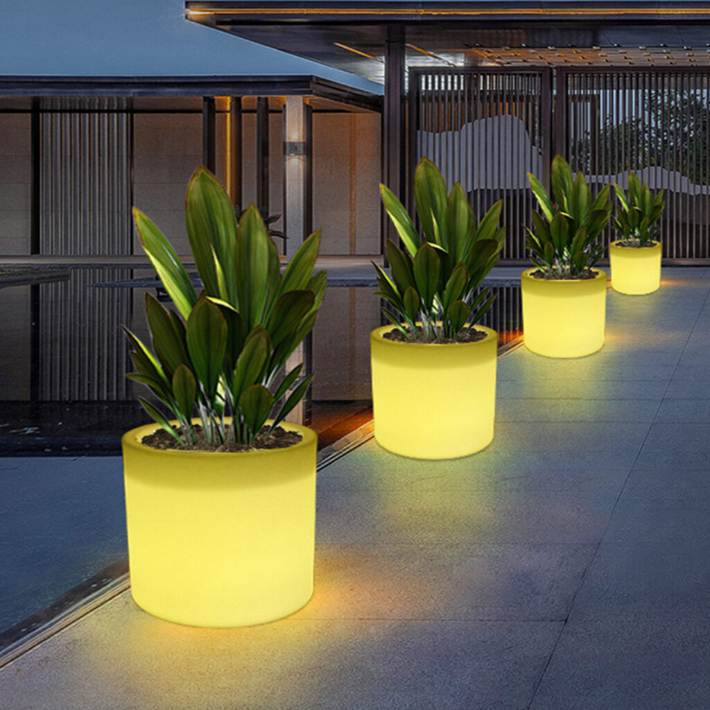 led Illuminated Lighted Flower Pot