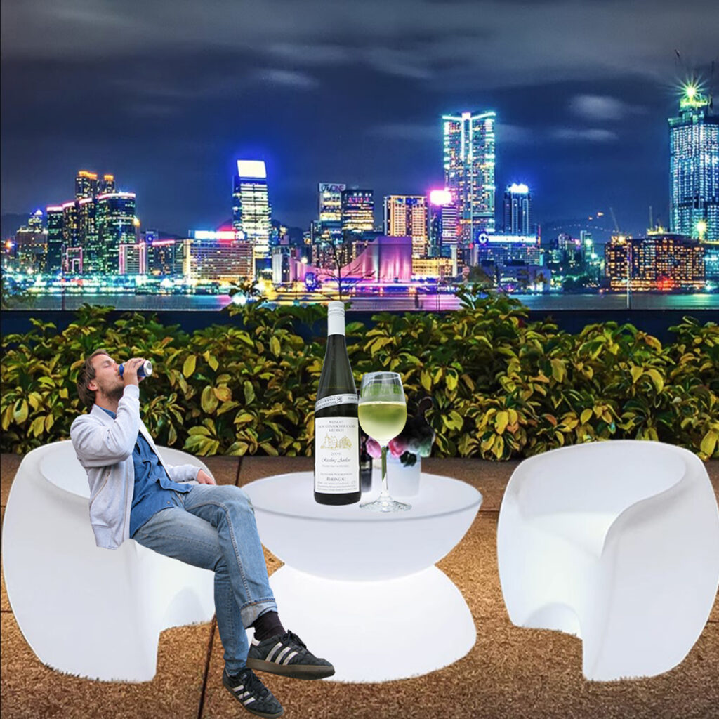 led light cube chair